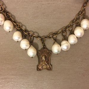 Twigs Jewels blessed mother necklace w drop pearls